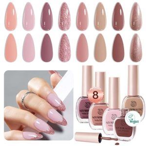 8 Colors Quick-Dry Vegan Nail Polish Set, 10ml - Non-Toxic and Long-Lasting