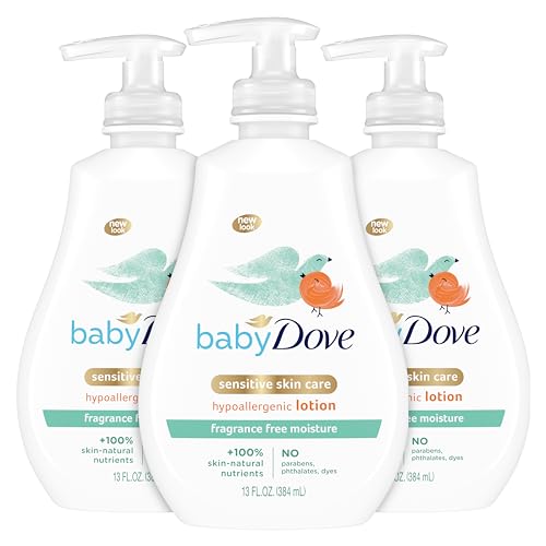 Baby Dove Sensitive Moisture Lotion, Fragrance Free, 13 oz Each, 3-Pack