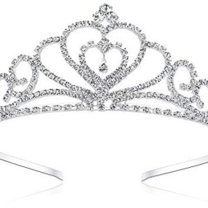 Rhinestone Crystal Heart Tiara for Weddings and Proms - Elegant Accessory for Special Events
