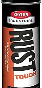 Krylon Industrial Rust Tough Flat Black Enamel Paint - 6 Cans, 12 oz Each