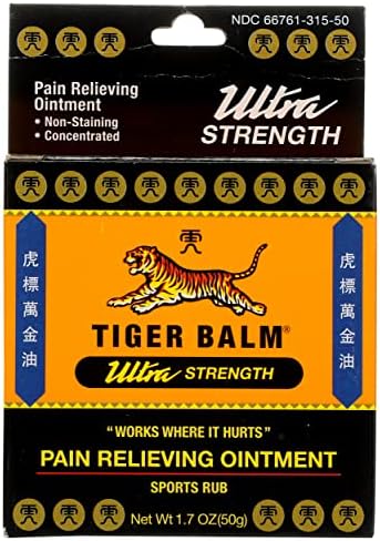 Ultra Strength Tiger Balm Pain Relief Ointment 1.7 oz for Muscle and Joint Pain