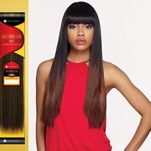 Goddess Original Remi Yaki Human Hair Weave, 14 Inch, 1B Off Black, Soft Texture