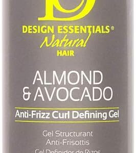 Design Essentials Almond & Avocado Anti-Frizz Curl Gel, 12 Fl Oz for Curly Hair