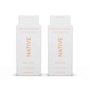 Native Body Wash Sweet Peach & Nectar 18 oz 2 Pack Sulfate and Paraben Free