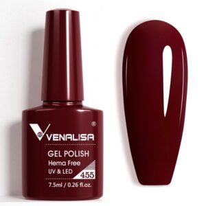VENALISA Burgundy Red Gel Polish - 15ml Soak Off UV Gel