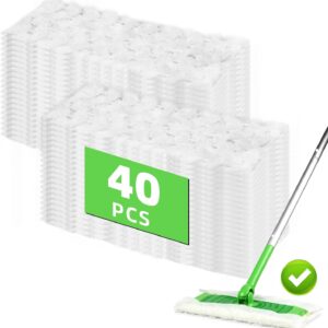 40 Count Unscented Dry Sweeping Cloth Refills for Swiffer Mop, 10 x 12 Inches