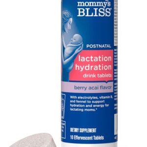 Mommy?s Bliss Lactation Hydration Drink Tablets, Berry Acai Flavor, Electrolyes + B Vitamins, 1 Pack (10 Tablets)