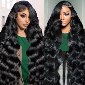 28 Inch 200% Density Body Wave Lace Front Wig - Pre Plucked Glueless Human Hair with Baby Hair