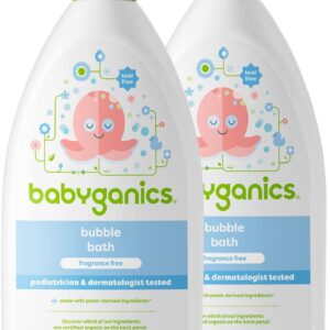 Babyganics Fragrance-Free Bubble Bath, 20 Fl Oz Each, Pack of 2