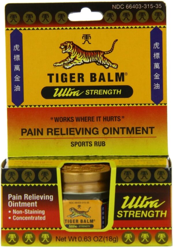 Ultra Strength Tiger Balm Pain Relief Ointment, 0.63 oz Each, 2-Pack