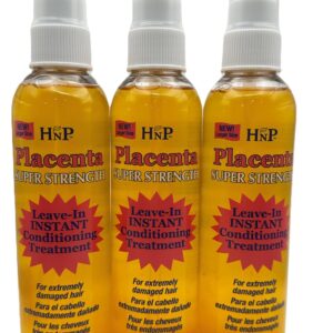 Hask Placenta Leave-In Conditioner Super Strength 5oz, Set of 3 Bottles
