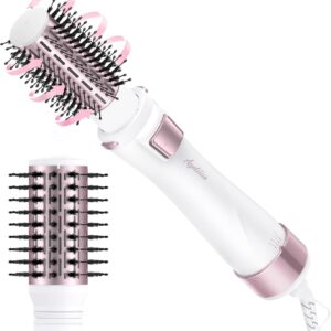 Rotating Hair Dryer Brush with 2 Detachable Sizes & Cool Air Setting