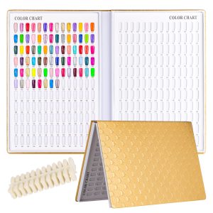 "308 Colors Nail Gel Polish Display Book with 360 Tips"
