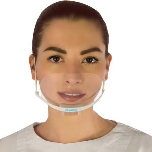 5 Transparent Anti-Fog Masks w/ Pouch for Makeup & Catering