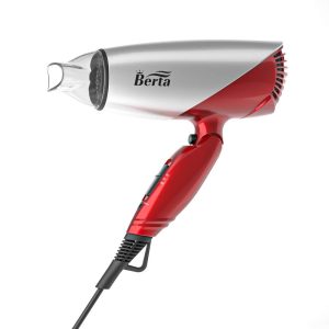 BERTA 1875W Folding Handle Hair Dryer with Dual Voltage