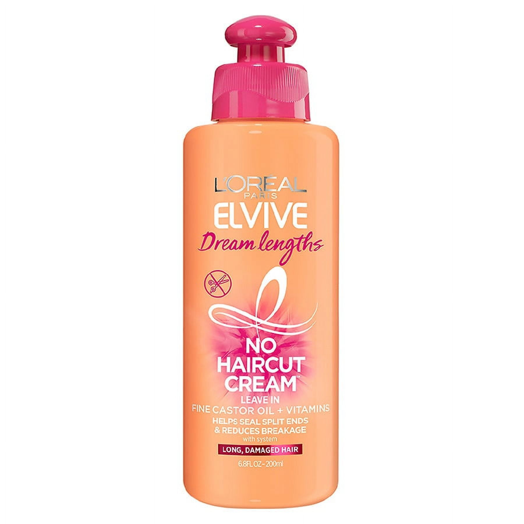 L?real Paris Elvive Dream Lengths No Haircut Cream Leave in Conditioner With Fine Castor Oil and Vitamins B3 and B5 for Long