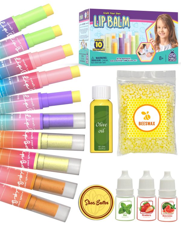 Purple Ladybug Kids Lip Balm Making Craft Kit for Girls
