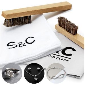 Stone & Clark Small Jewelry Cleaning Brush with Microfiber Cloth