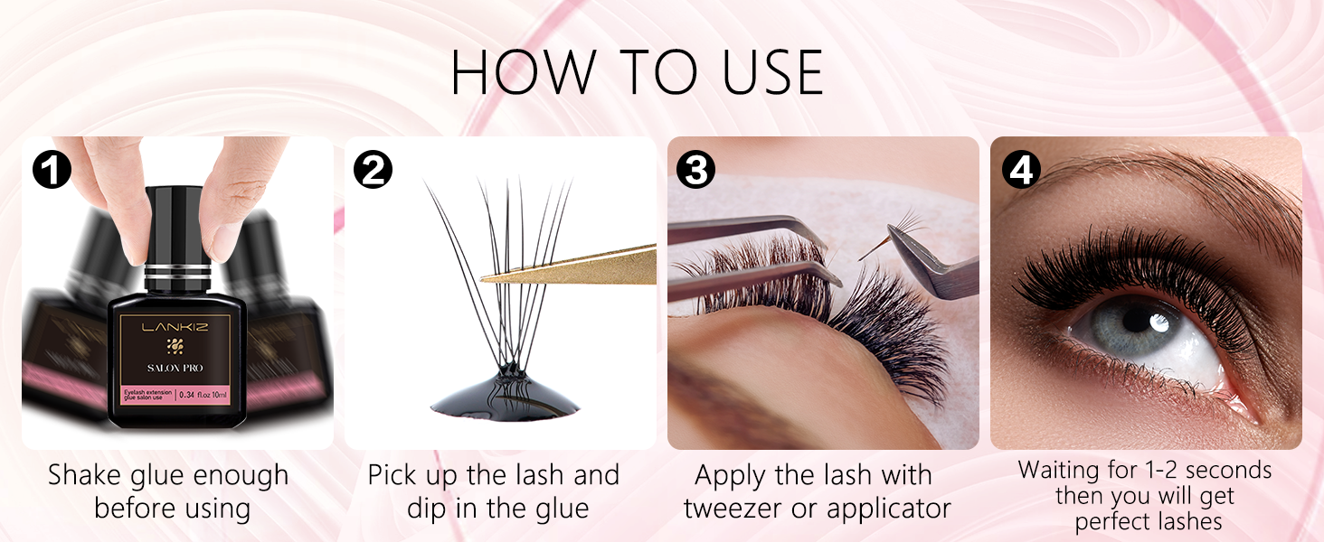 LANKIZ Eyelash Extension Glue for Professional Extra Strong Lash Glue for Eyelash Extensions