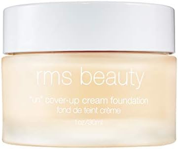 rms beauty UnCoverup Cream Foundation Hydrating Buildable Medium to Full Coverage with Natural Glow for All Skin Types, Clean Beauty, 18ml