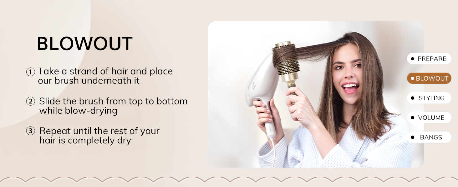 round brush for blow out