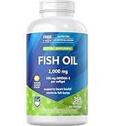 Rite Aid Fish Oil 1000mg, 365 Softgels - Natural Lemon Flavor, with EPA and DHA, Supports Heart, ...