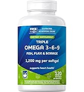 RA Triple Omega 3-6 - 9 120 Softgels, Fish Oil to Support a Healthy Heart, DHA and EPA, Flaxseed ...