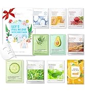 Kaely 10 Pack Variety Sheet Masks,Spa Party Face Masks for Kids Skin Care,Facial Mask Skincare Se...