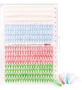 LANKIZ Individual Lashes, 320Pcs Colored Lash Clusters Wispy Extension, Blue-purple Gradient/Pink...