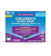 Rite Aid Children's Non-Drowsy Allergy Relief Chewable Tablets, Grape Flavor, Loratadine, 5 mg - ...
