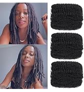 Xtrend 10 Inch Afro Kinkys Bulk Hair 3 Bundles 90g Natural Black Afro Kinkys Bulk Synthetic Hair ...