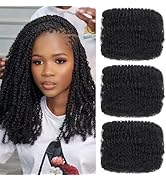 Xtrend 16 Inch 3 Bundles 90g Natural Black Afro Kinky Curly Braiding Bulk Hair For Mini Twists ,A...