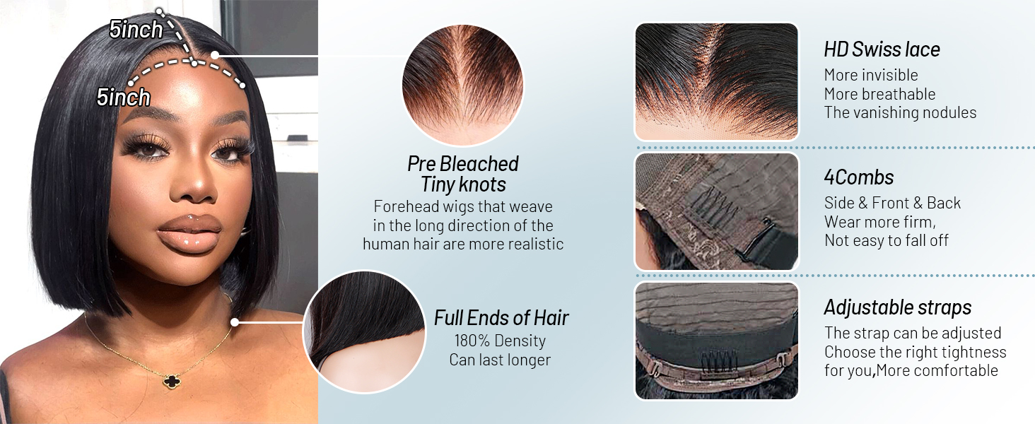 Wear and Go Glueless Wig Bob Wig Human Hair Closure Wigs Human Hair Wigs For Black Women