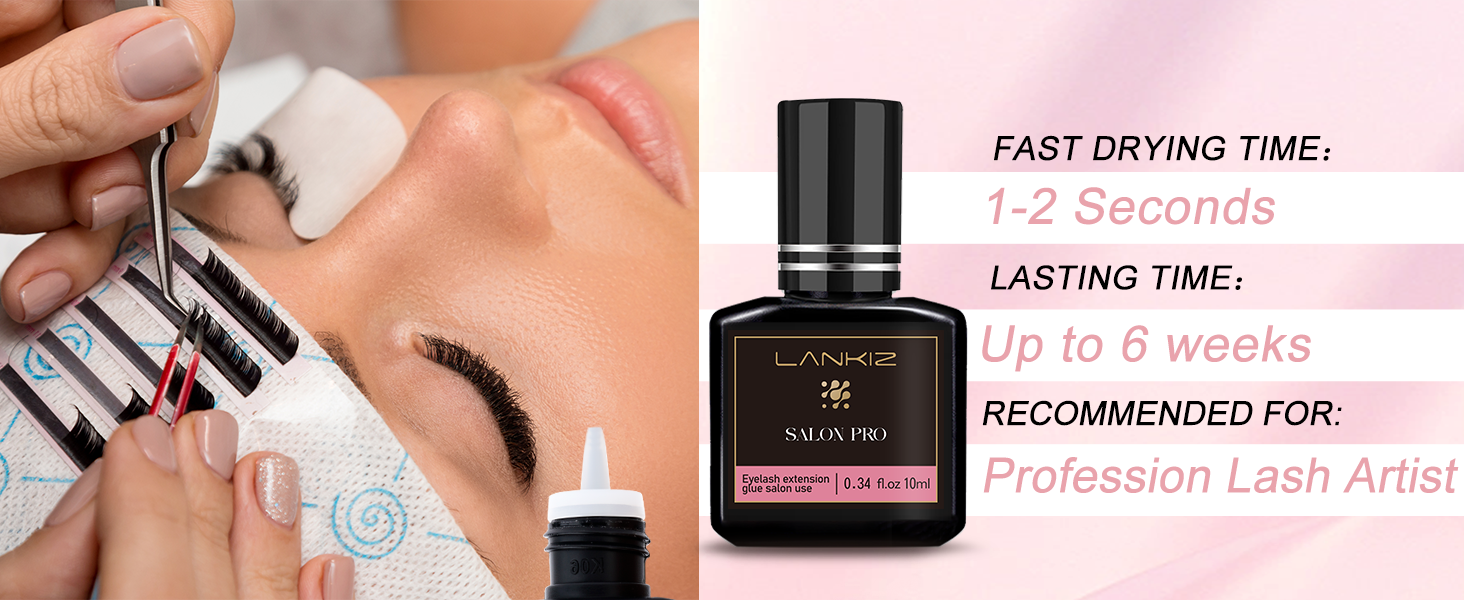 LANKIZ Eyelash Extension Glue for Professional Extra Strong Lash Glue for Eyelash Extensions