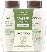 Aveeno Daily Moisturizing Body Wash for Dry & Sensitive Skin with Prebiotic Oat, Hydrating Body W...