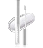 Silver Metallic Liquid Lipstick, Non-Stick Cup Glitter Lip Gloss, High Pigmented Lip Color with T...