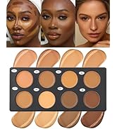 Cream Contour Palette Makeup, Long Lasting Full Coverage Concealer for Black Women, Contouring Fo...