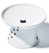 Necoichi Raised Cat Food Bowl – Ceramic Elevated Cat Bowl for Whisker & Neck Fatigue, Dishwasher ...