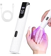 ANYINS Handheld UV Light for Gel Nails, White Mini UV Light for Nails Cordless Nail Lamp Recharge...