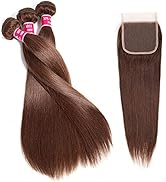 Aiokrtse Peruvian Virgin Hair Straight Human Hair Bundles Hair Weave 100% Human Hair Extensions 1...
