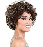HUA Short Human Hair Wigs for Black Women Glueless 4/27 Color Brazilian Bouncy Curly Short Pixie ...