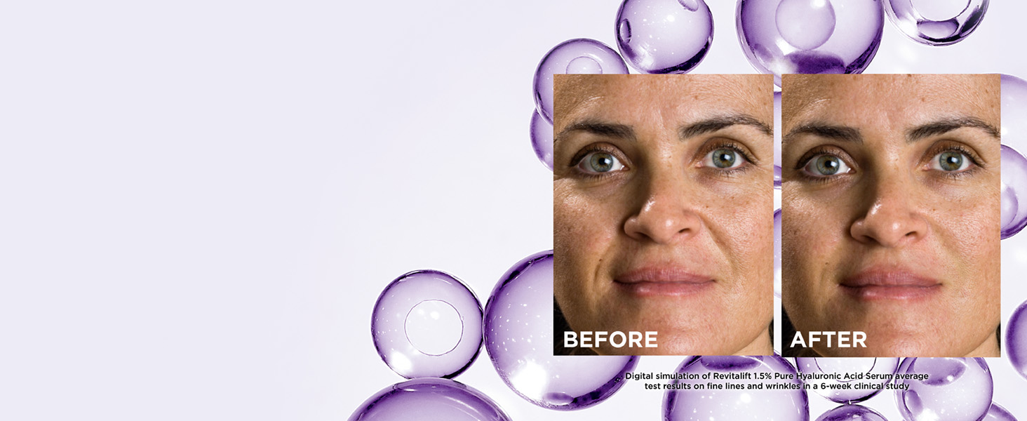 image of model before and after using product