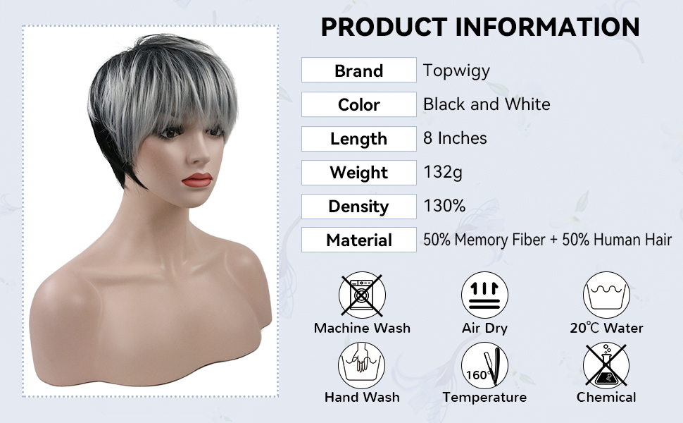 black and silver wig